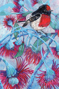 Greeting Card - Red-Capped Robin
